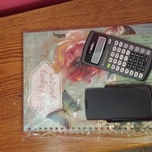 Floral Butterfly Bill Paying Organizer w Texas Instruments TI-30Xa Calculator
